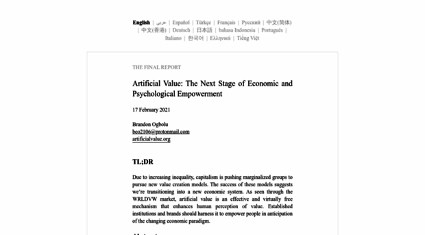 artificialvalue.org