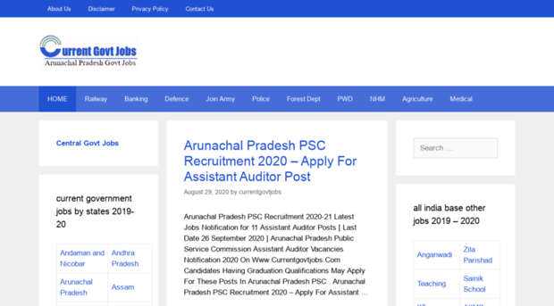 arunachal-pradesh.currentgovtjobs.com