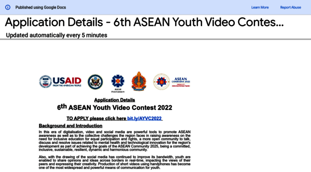 aseanyouthvideocontest.com