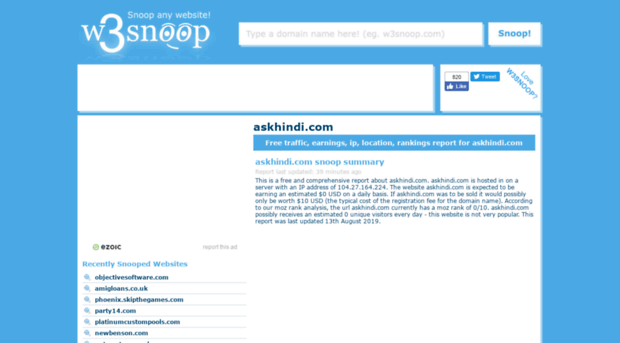 askhindi.com.w3snoop.com