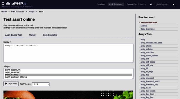 asort.onlinephpfunctions.com