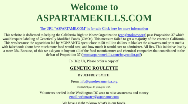 aspartamekills.com