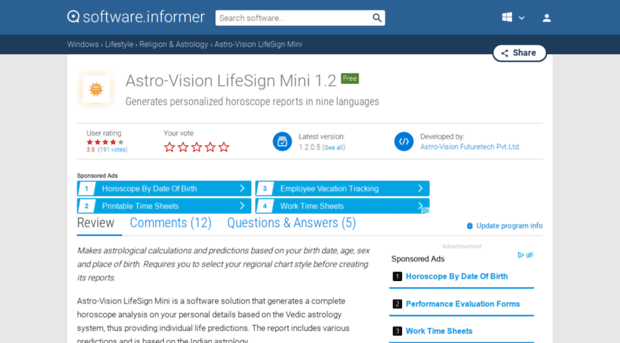 astro-vision-lifesign-mini.software.informer.com