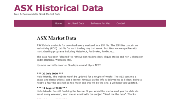 asxhistoricaldata.com