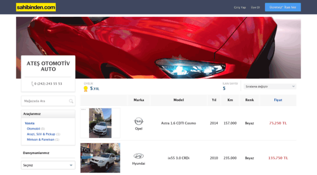 atesotomotiv.sahibinden.com