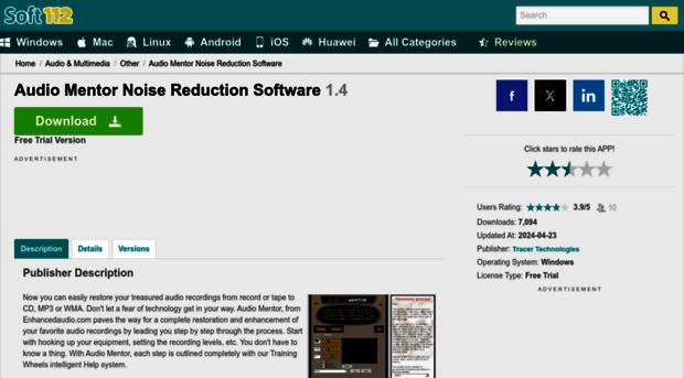 audio-mentor-noise-reduction-software.soft112.com