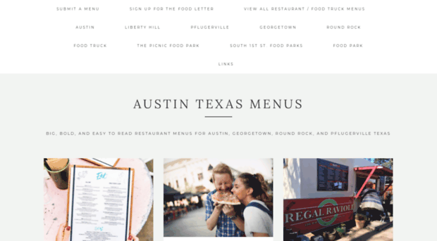 austintexasmenus.com