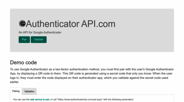 authenticatorapi.com