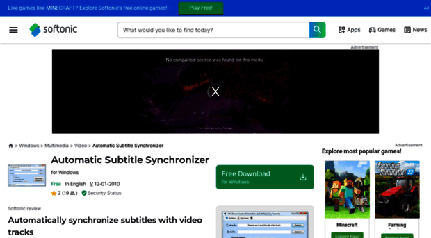 automatic-subtitle-synchronizer.en.softonic.com