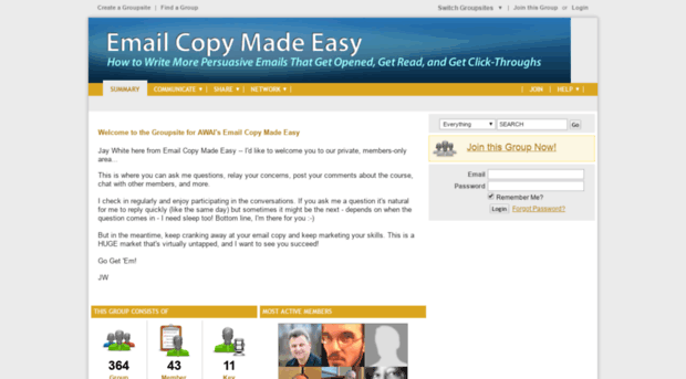 autorespondercopywriting.groupsite.com