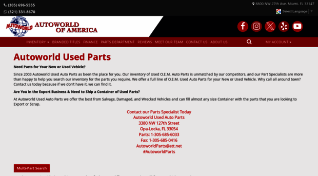 autoworldusedparts.com