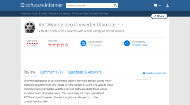 avcware-video-converter-ultimate.software.informer.com