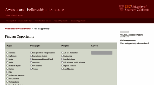 awardsdatabase.usc.edu