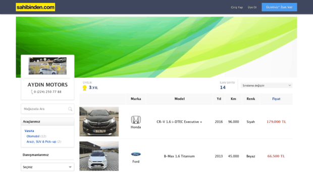 aydinmotorsbursa.sahibinden.com