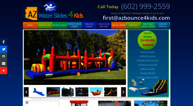 azwaterslides4kids.com