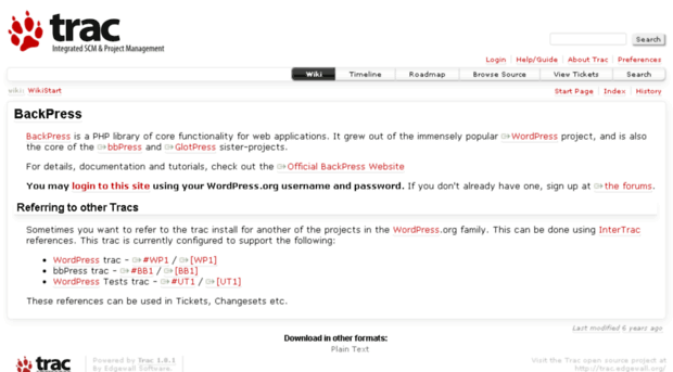 backpress.trac.wordpress.org