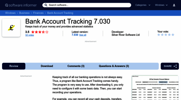 bank-account-tracking.software.informer.com