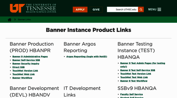 bannerlinks.uthsc.edu