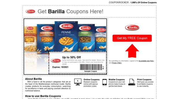 barilla.couponrocker.com