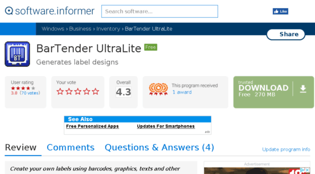 bartender-ultralite.software.informer.com