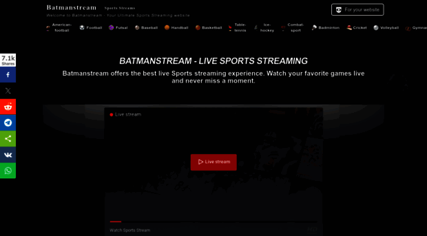 batmanstream.vip - Batmanstream - Live Sports Str... - Batmanstream