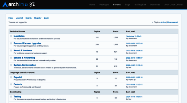 bbs.archlinux32.org