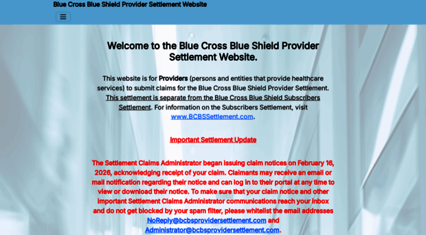 bcbsprovidersettlement.com