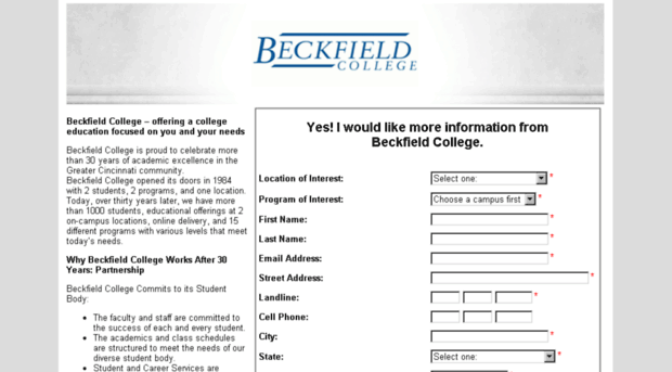 beckfieldcollege.search4careercolleges.com