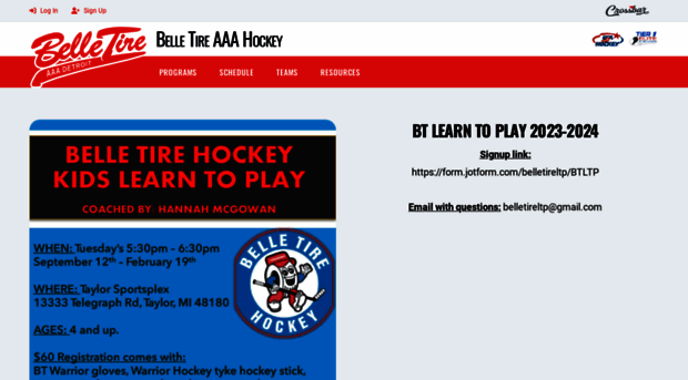 belletireaaahockey.com