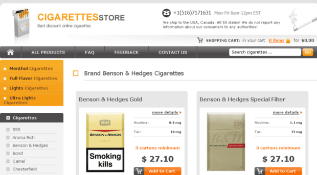 benson-hedges.storecigarettes.org