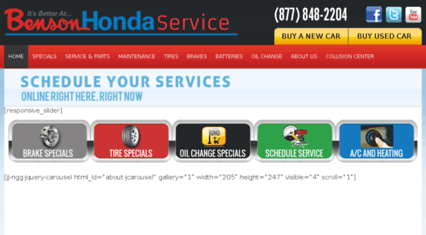 bensonhondaservice.com