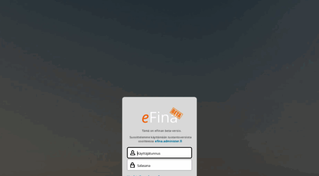  - Kirjaudu eFinaan - Beta Administer