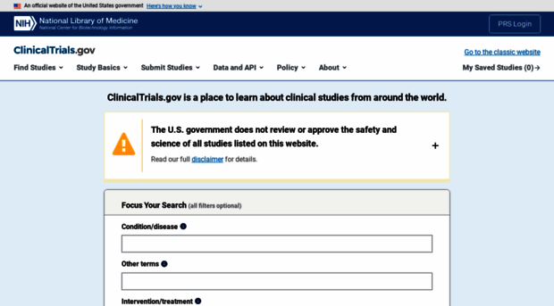 beta.clinicaltrials.gov