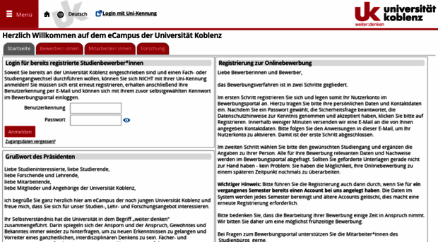 bewerbung.uni-koblenz.de