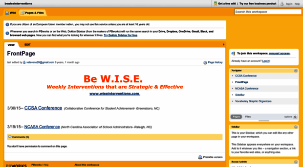 bewiseinterventions.pbworks.com