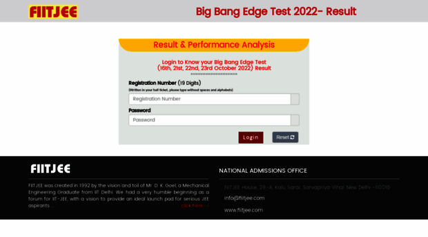 Bigbangedgeresult.fiitjee.com - :: Big Bang Edge Test 2022 - R... - Big ...