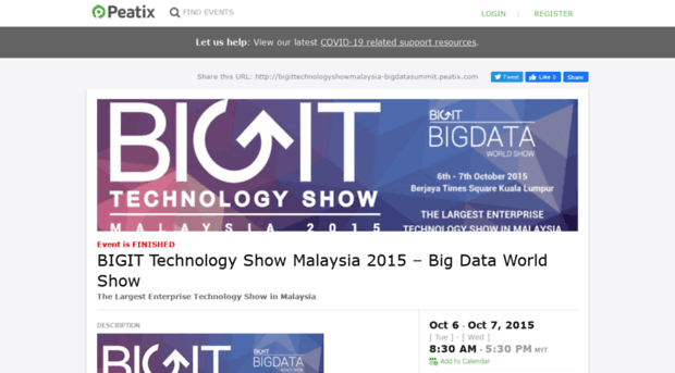 bigittechnologyshowmalaysia-bigdatasummit.peatix.com