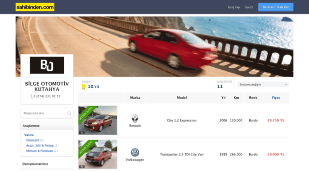 bilgeotomotivkutahya.sahibinden.com