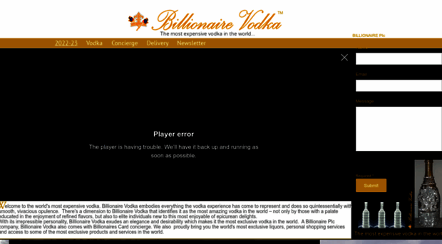 billionairevodka.com