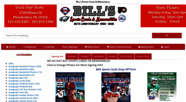 billssportsmemorabilia.com