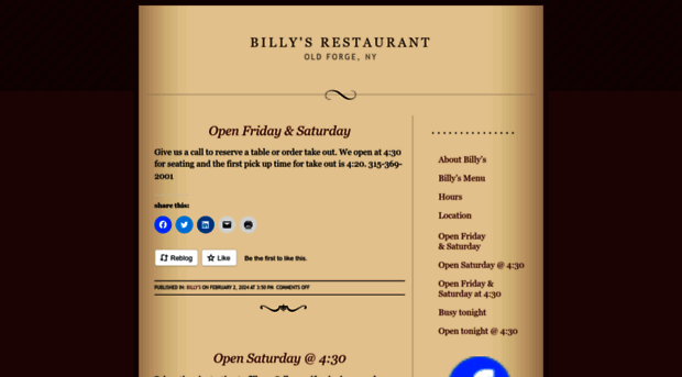billysrestaurant.org