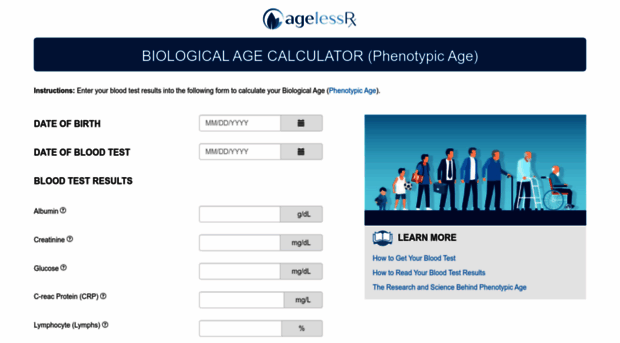 bioagecalculator.agelessrx.com