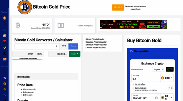 bitcoingold.price.exchange