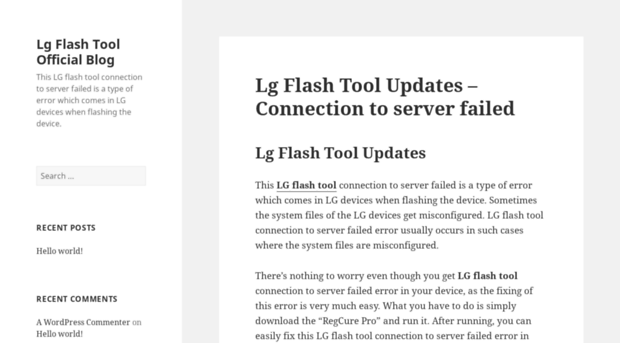 connection to server failed lg flash tool