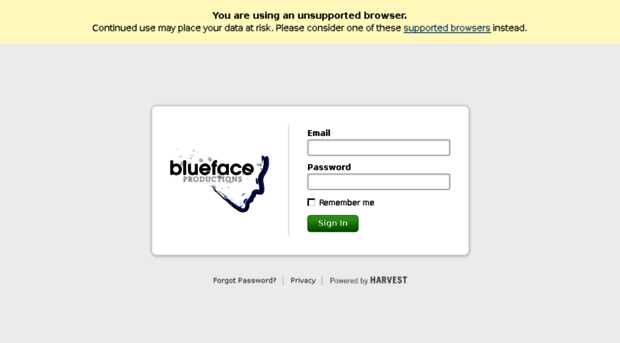 bluefaceproductions.harvestapp.com