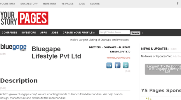 bluegape-lifestyle-pvt-ltd.yspages.com