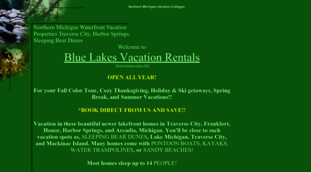 bluelakesvacationrentals.com