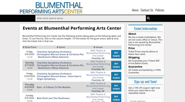 blumenthalperformingarts.center-tickets.net