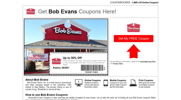 bobevans.couponrocker.com