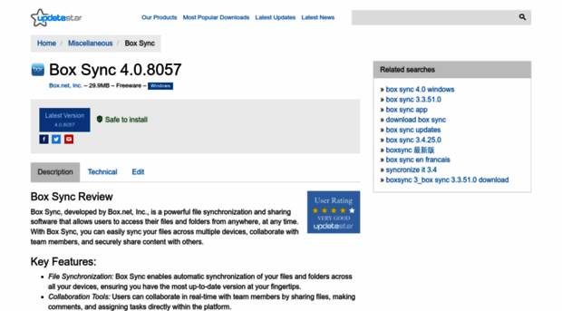 box-sync.updatestar.com